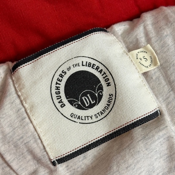 Anthropologie SMALL Red Corduroy Daughters Of The Liberation Zip Puff Vest - Picture 8 of 10